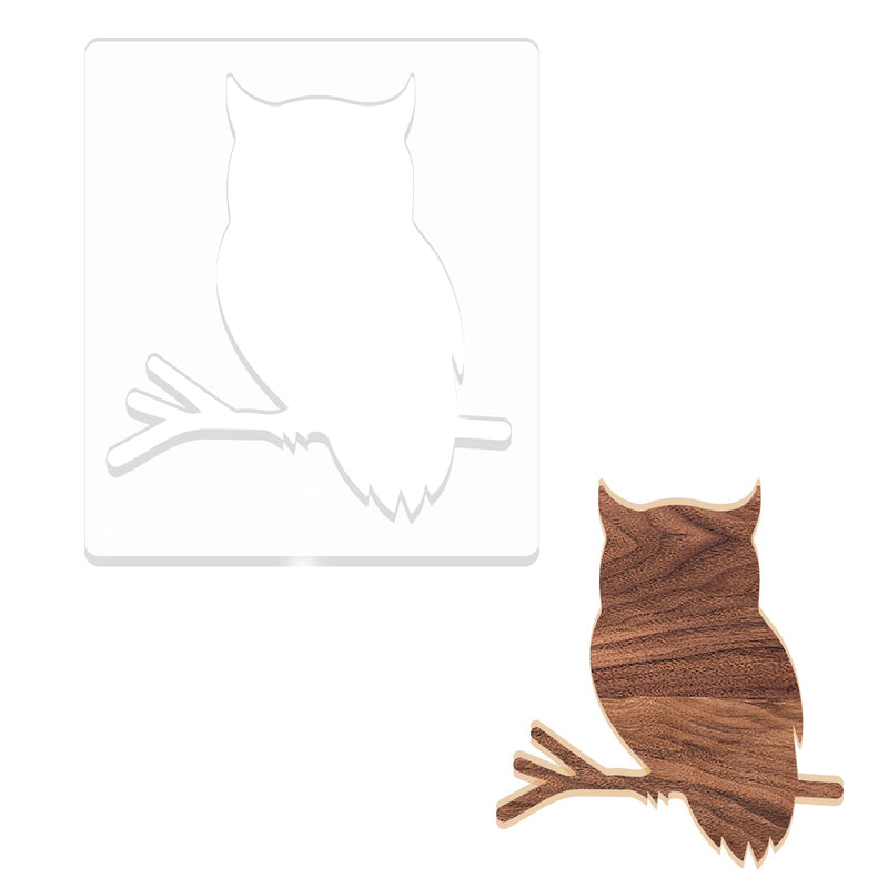 BETAGT Acrylic Owl Router Templates, Clear Router Template for Woodworking, 6.69 x 5.9 Inch Acrylic Wild Animal Pattern Decorative Templates, Craft Tracing Guide Tool Stencils Templates