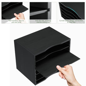 5-Tier Bamboo Desktop File & Mail Organizer – Yosham