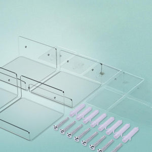 Clear Acrylic Wall Shelves, L-Shape, Set of 4 – Yosham
