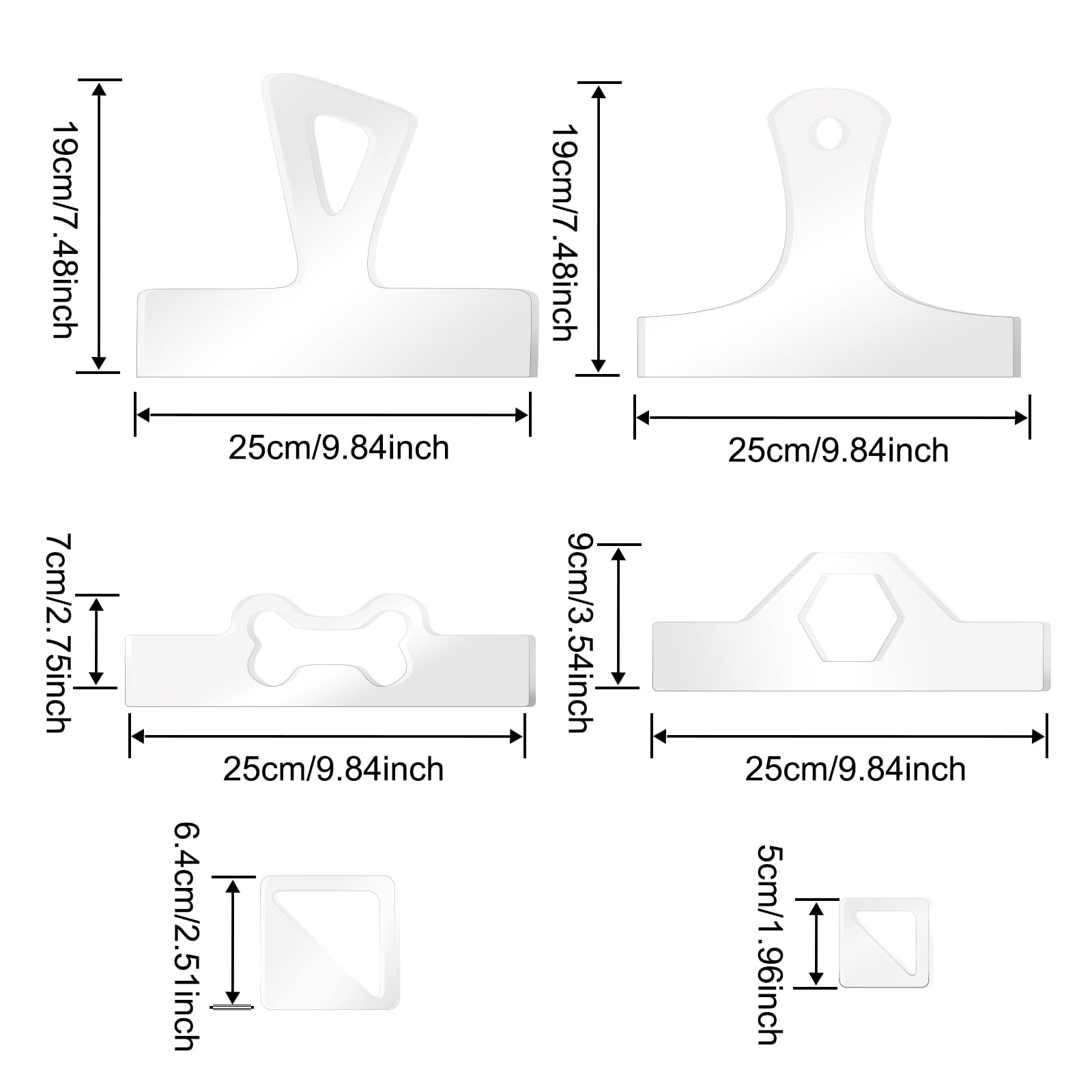 Acrylic Charcuterie Handle Templates, 6-Pc Style 4 – view 2