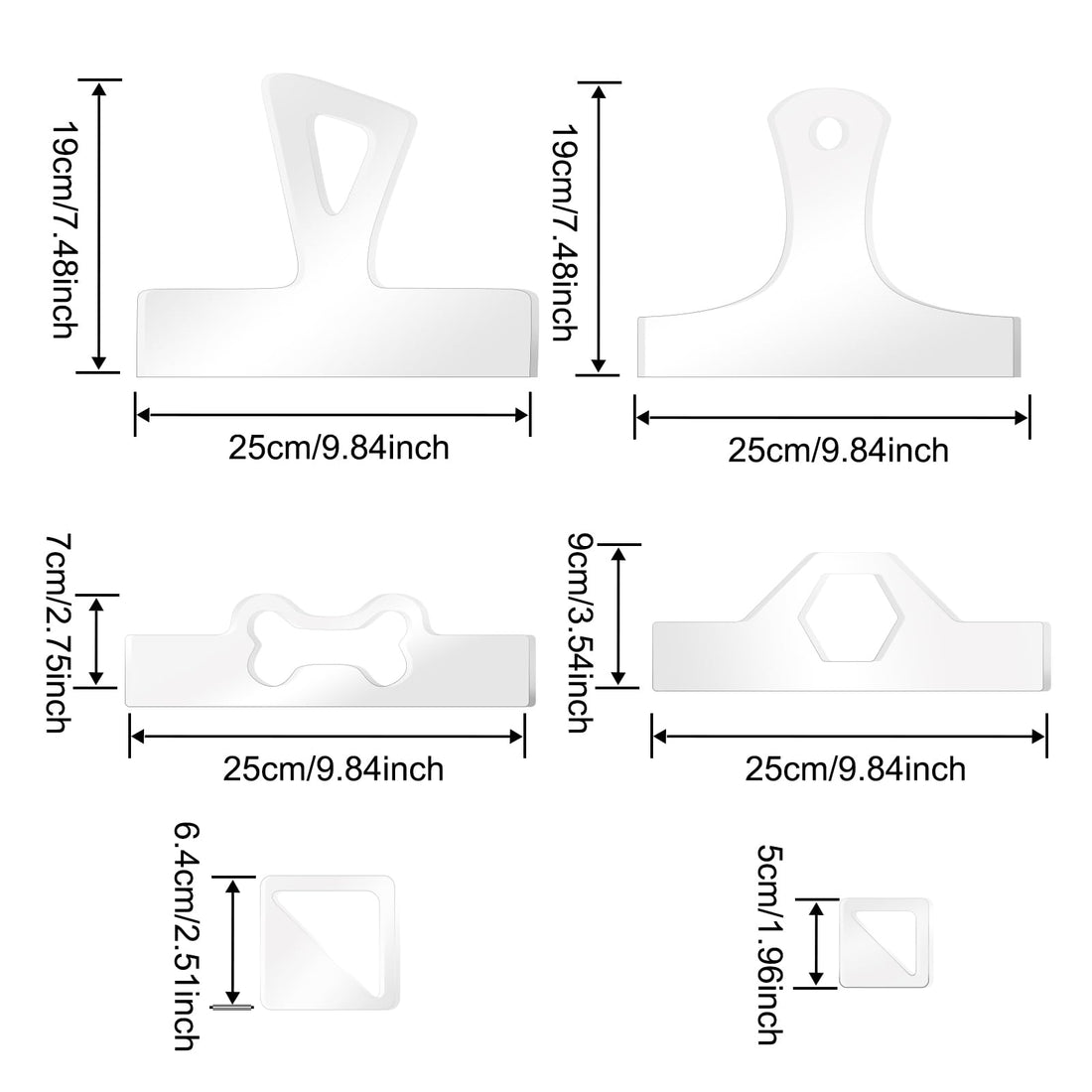 Acrylic Charcuterie Handle Templates, 6-Pc Style 4 – view 2