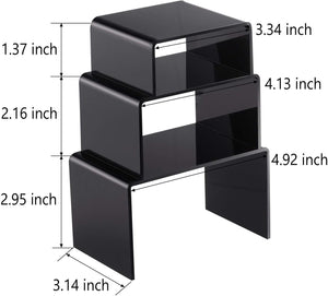 Black Acrylic Display Risers, Set of 6 – Yosham