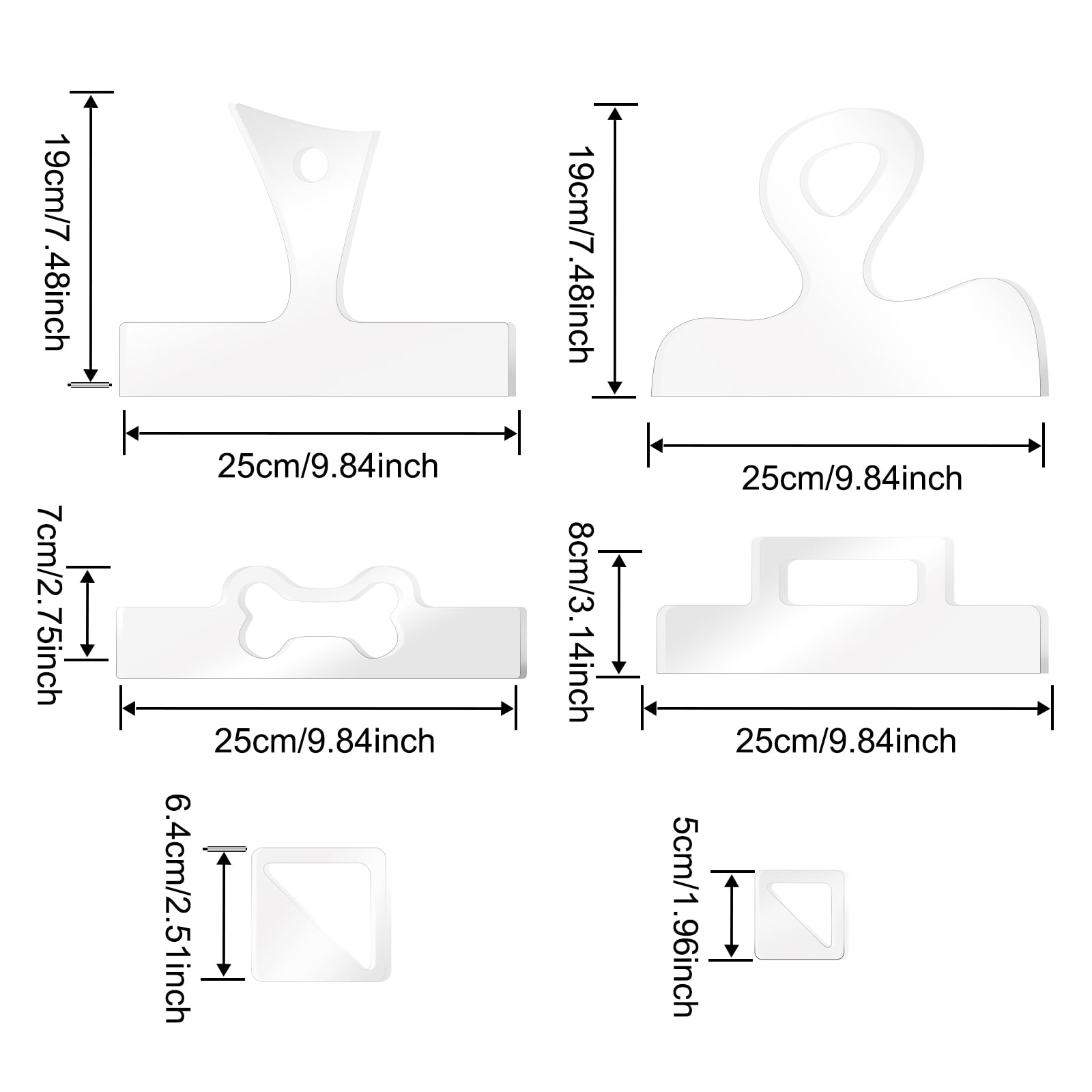 Acrylic Charcuterie Handle Templates, 6-Pc Style 2 – view 2