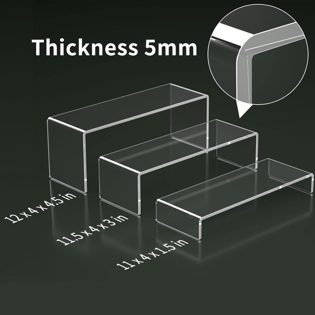 12in Large Rectangular Acrylic Risers – Yosham