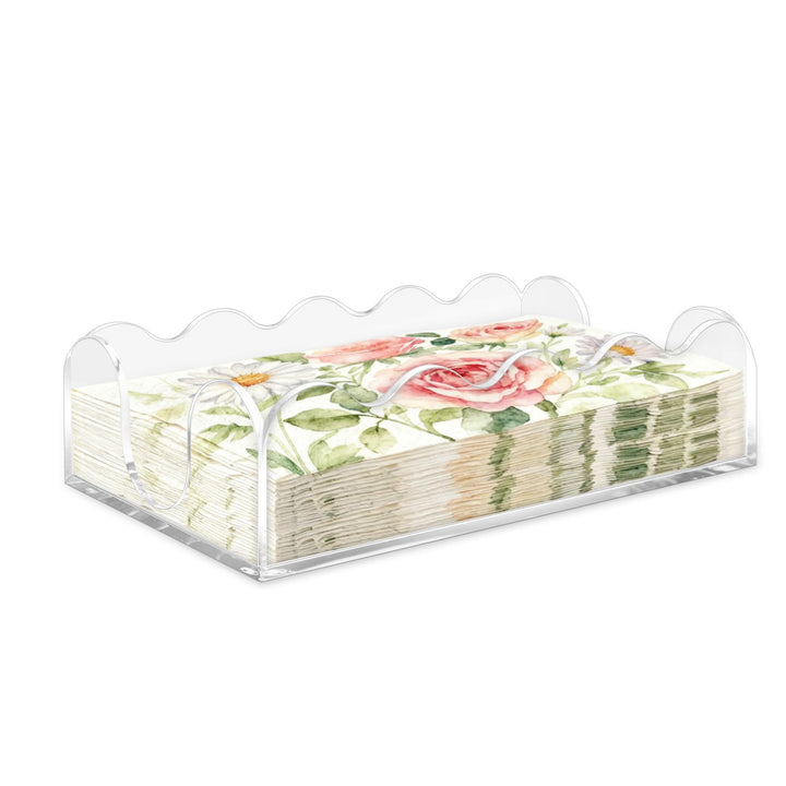 Thick Acrylic Wavy Rectangular Napkin & Guest Towel Tray
