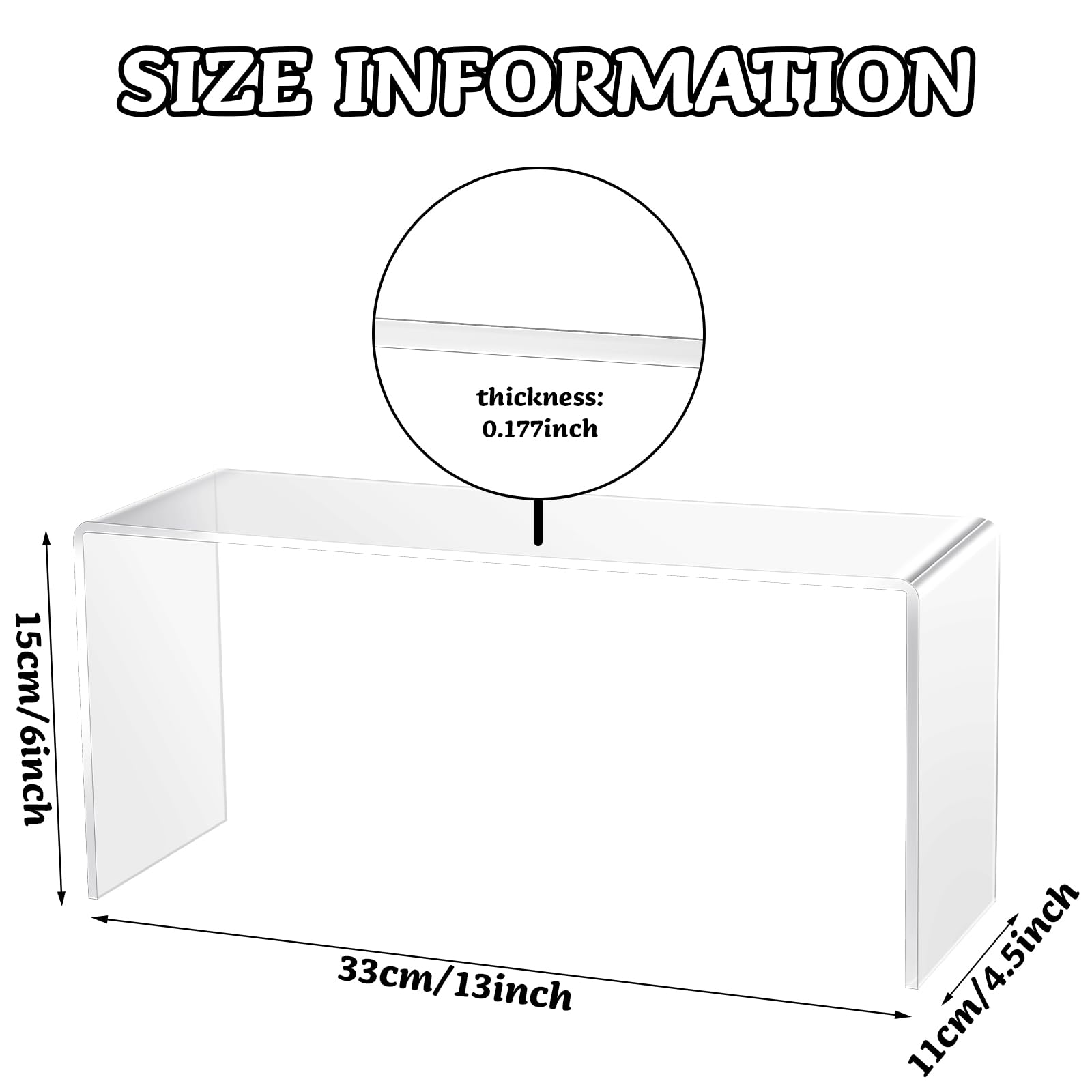 Large Clear Acrylic Display Risers, 13 × 4.5 × 6 in, Pack of 4 – view 4