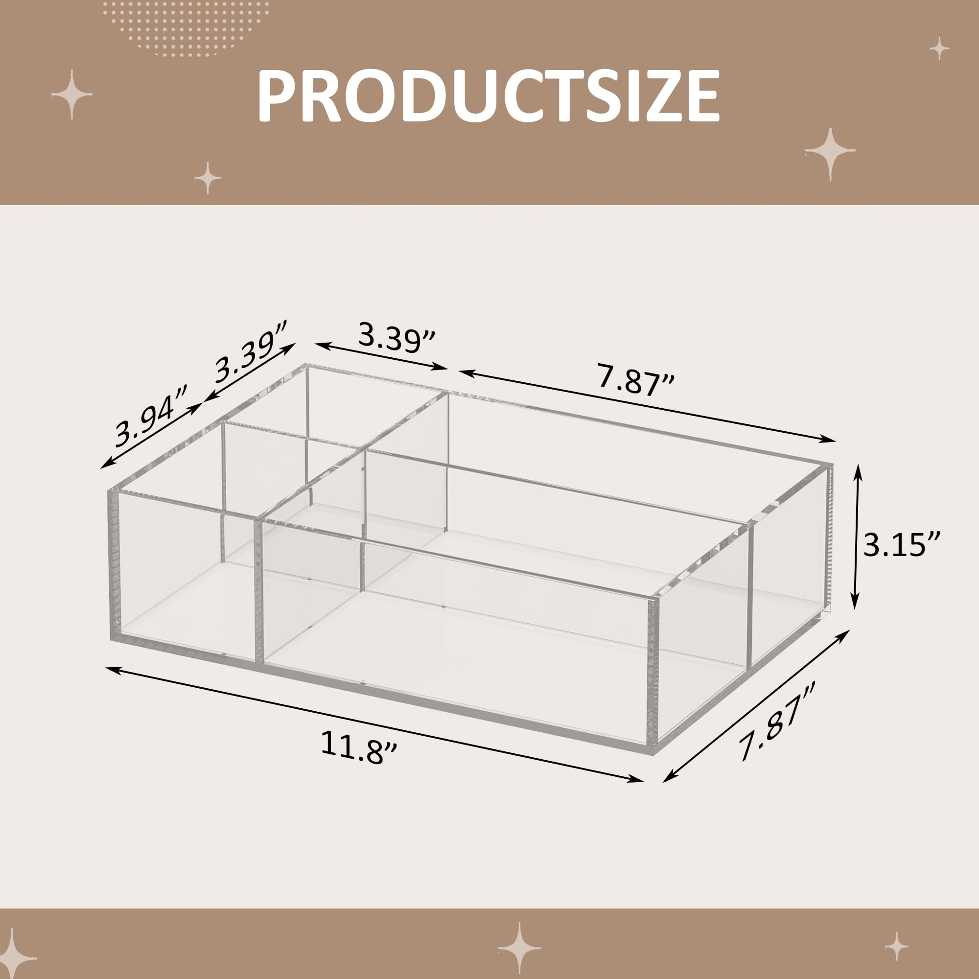 Clear Acrylic Coffee Station Organizer Tray, 4 Compartments – view 3