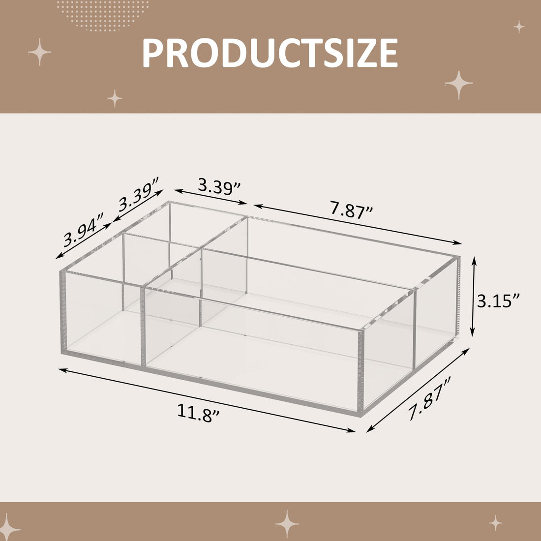 Clear Acrylic Coffee Station Organizer Tray, 4 Compartments – view 3
