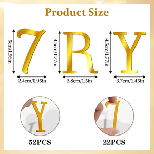 Gold Acrylic Alphabet Cake Toppers, 74-Pc – Yosham