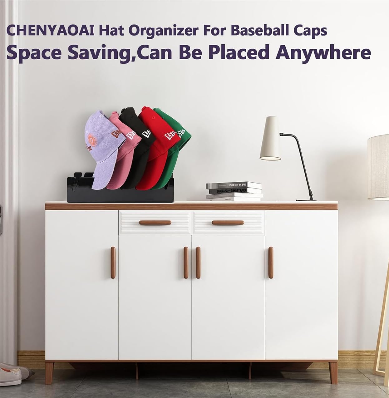 Acrylic Hat Organizer Stand, No-Install, 2-Pack — Black – view 8