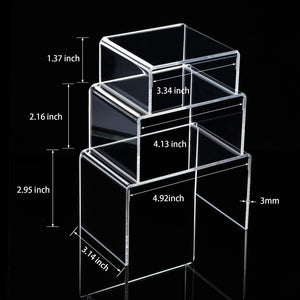 Clear Acrylic Tiered Display Risers, 2 Sets – Yosham