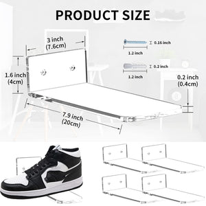 Acrylic Floating Shoe Display Wall Shelves, 6-Pack – Yosham