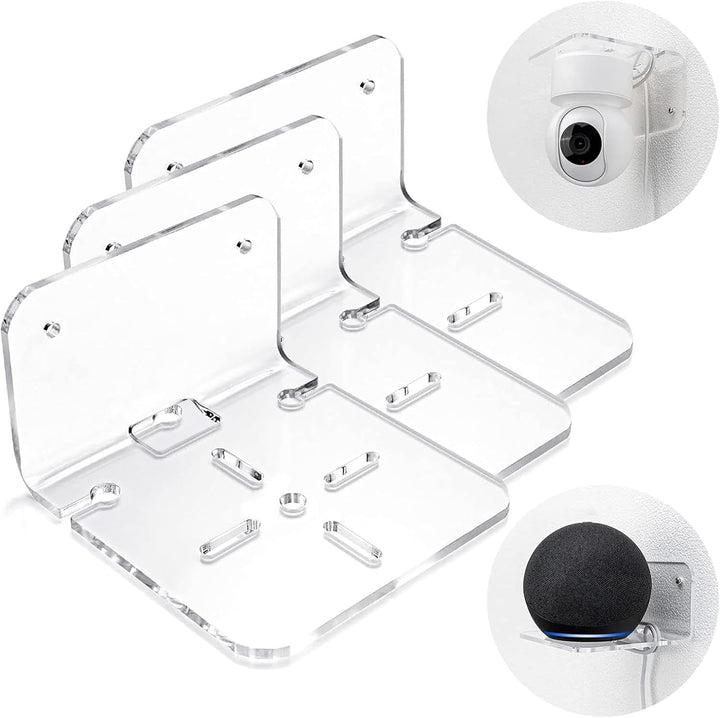 Clear Acrylic Camera & Smart Speaker Wall Shelf, Pack of 2 — CCTV Wall Mount M4 – view 2