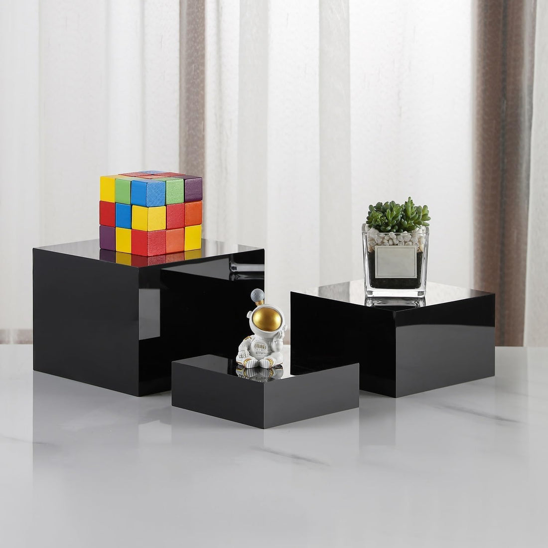 Black Acrylic Nesting Cube Risers, Set of 3 – view 6