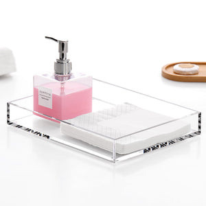 Clear Acrylic Bathroom Vanity Tray, 9.45x7.09 – Yosham