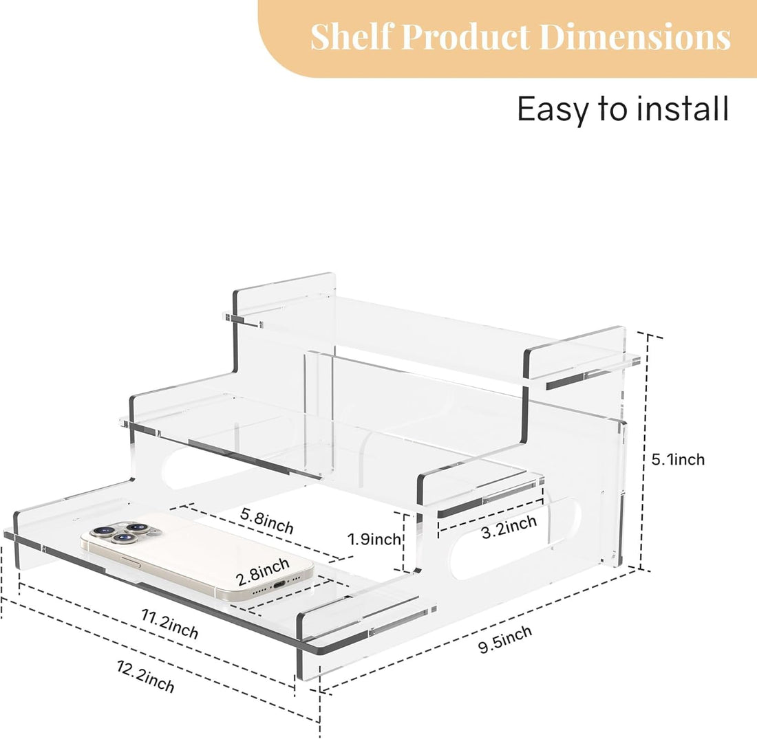 Clear Acrylic 3-Tier Display Shelf, Large – view 3