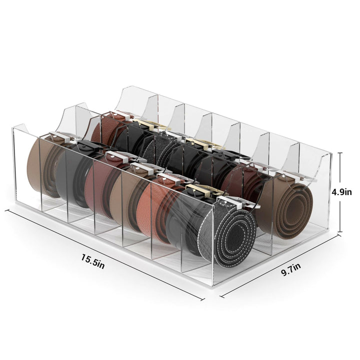 Clear Acrylic Belt Organizer, 10 Compartments — 14 Compartments – view 2