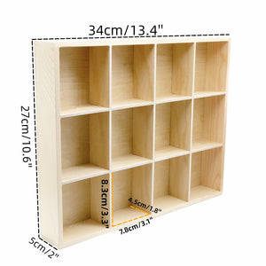 Wooden 12-Compartment Storage & Display Box – Yosham