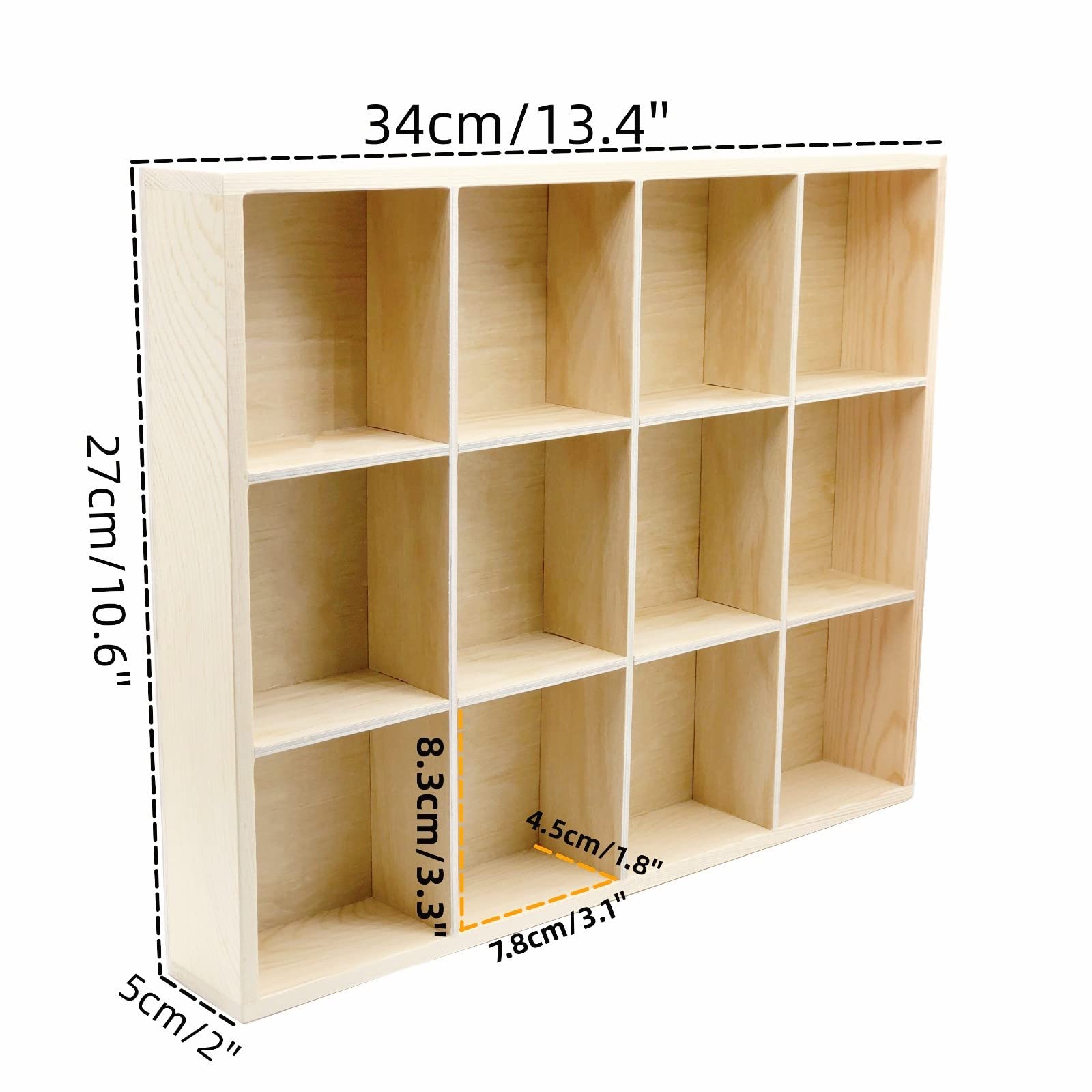 Natural Wood 12-Compartment Organizer & Display Box – view 2