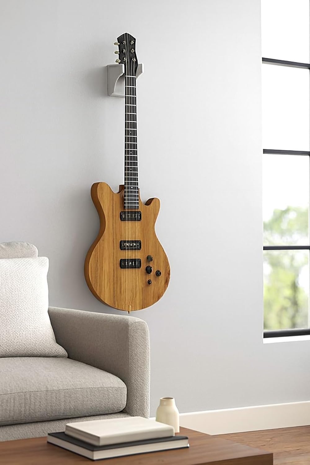 Acrylic Guitar Wall Mount Hanger, 5mm — Black — White – view 5