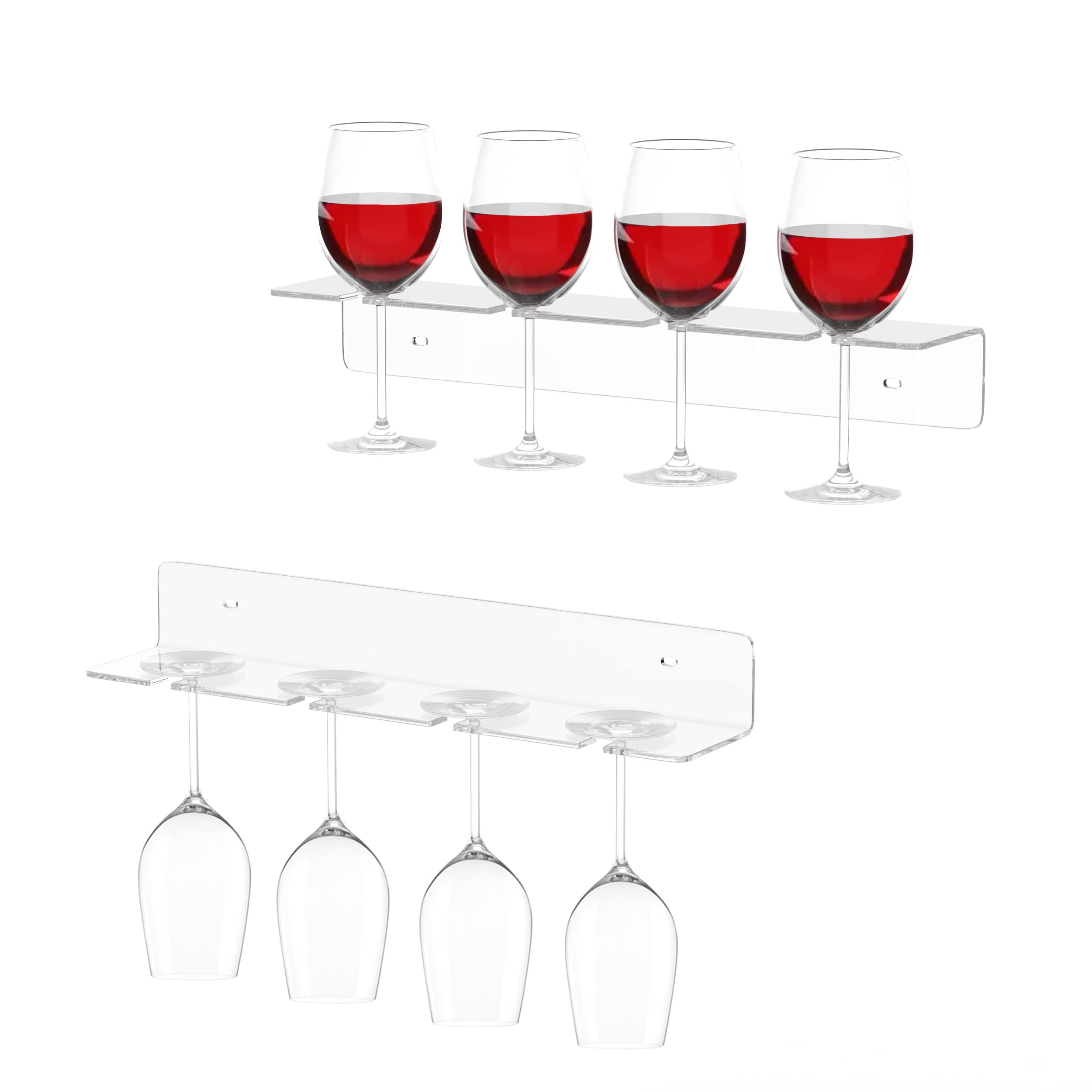 Clear Acrylic Under-Cabinet Wine Glass Rack, Pack of 2 – view 2