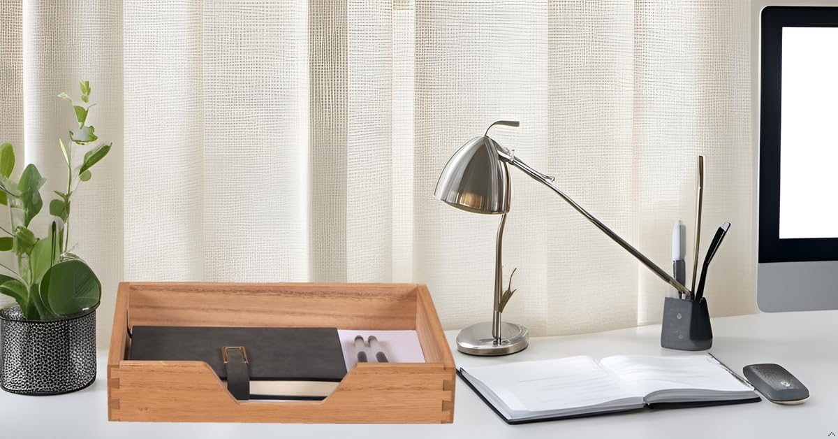 Natural Wood Letter Tray with U-Shaped Front Cut-Out – view 4