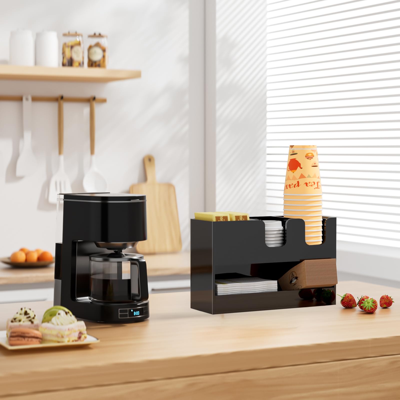 2-Tier Acrylic Coffee Cup & Condiment Organizer – Yosham