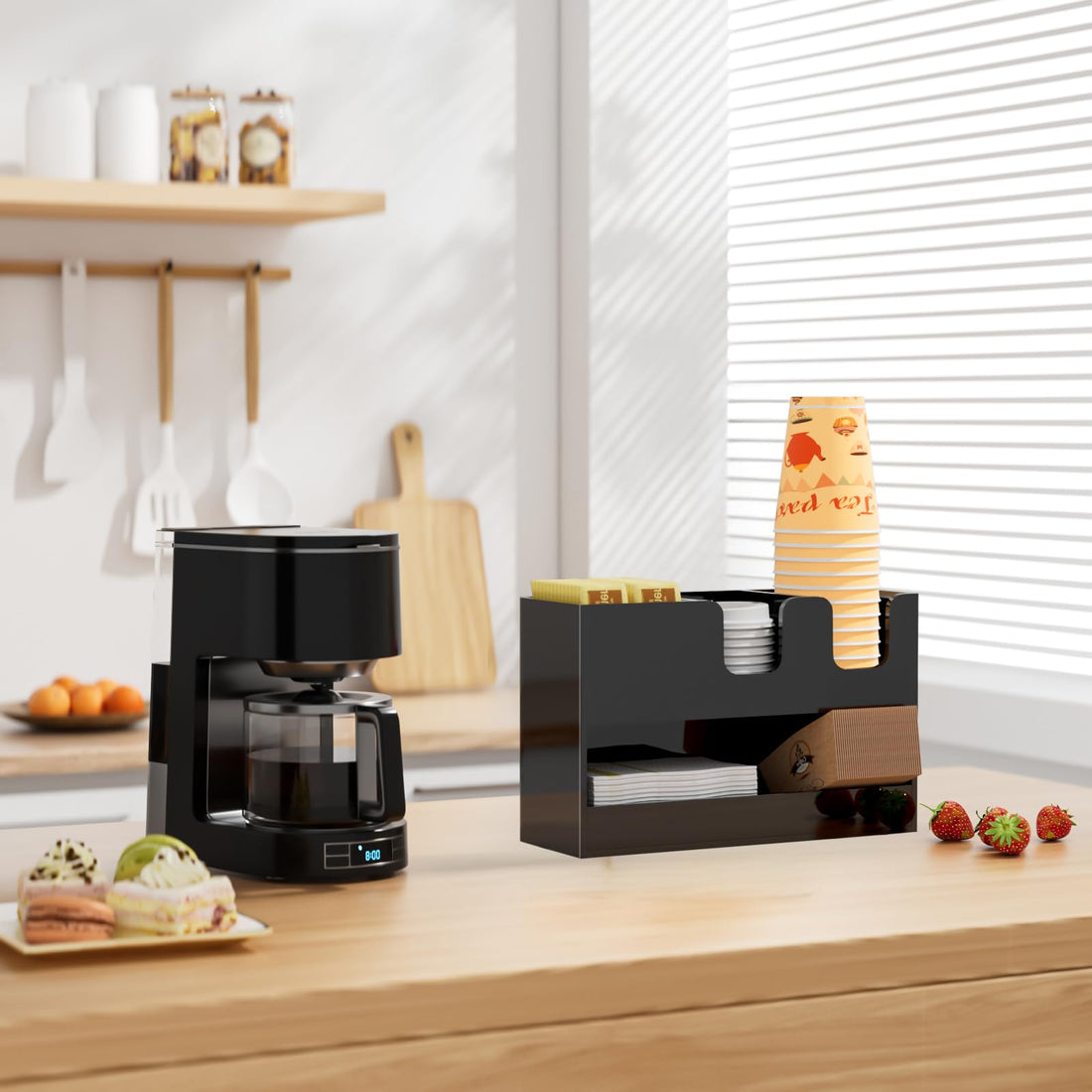 2-Tier Acrylic Coffee Cup & Condiment Organizer – Yosham