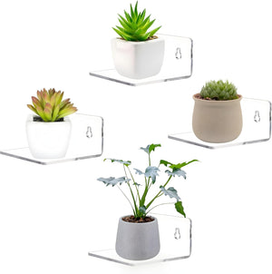 Clear Acrylic Wall Shelves, Square, Set of 2 – Yosham