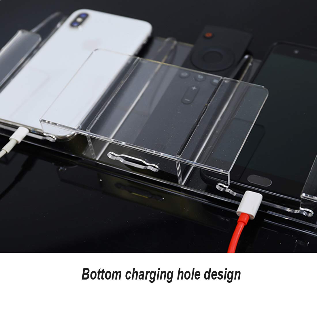 Clear Acrylic Wall-Mount Phone & Remote Holder, 2 Slots – view 8