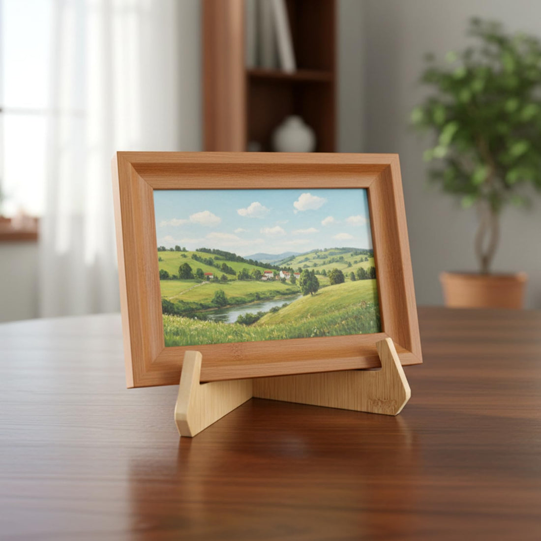 Bamboo Wood Decorative Plate Stand, 6 Inch – view 7