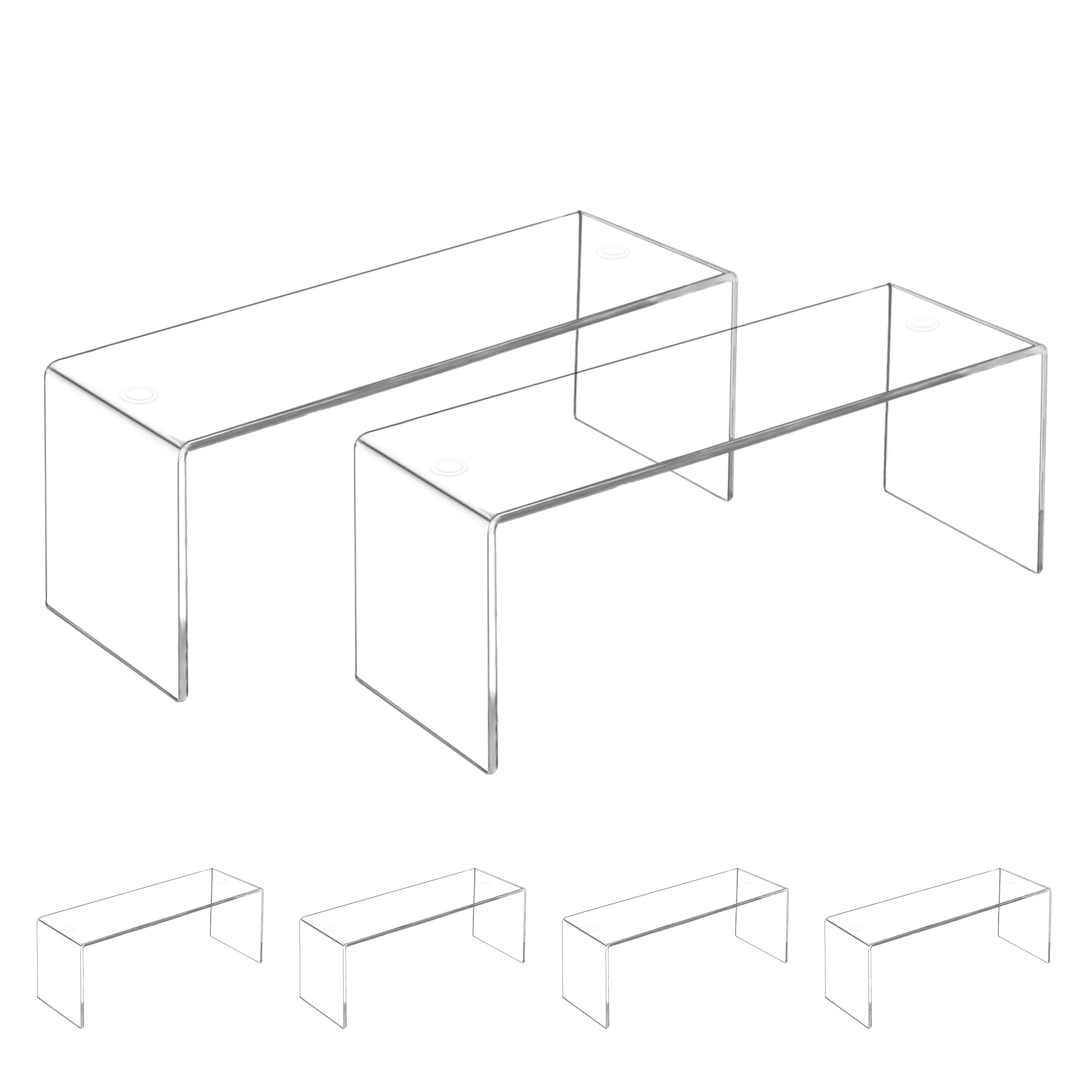 Large Clear Acrylic Display Risers, 12.4 × 4 × 4.6 in, Pack of 4 – view 2