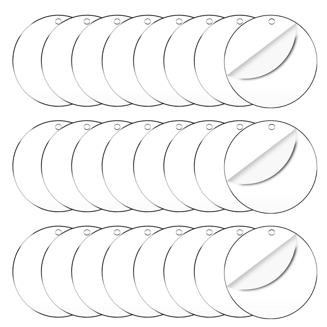 Clear Acrylic Round Blanks for Crafts, 50-Pack