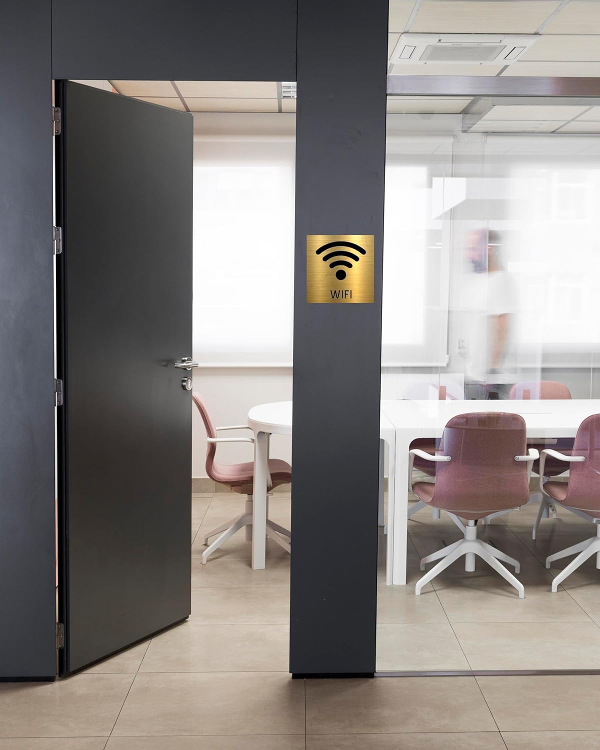 Gold Acrylic Wi-Fi Sign, Self-Adhesive – view 6
