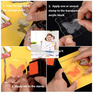 Clear Acrylic Stamp Blocks with Grid, 3-Piece Set – Yosham