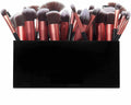 Acrylic Makeup Brush Holder, 6 Slots — Clear — Black