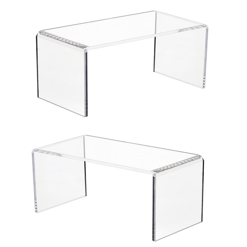 Clear Acrylic Display Risers, 2 Pc, 8x4x4.5in – Yosham
