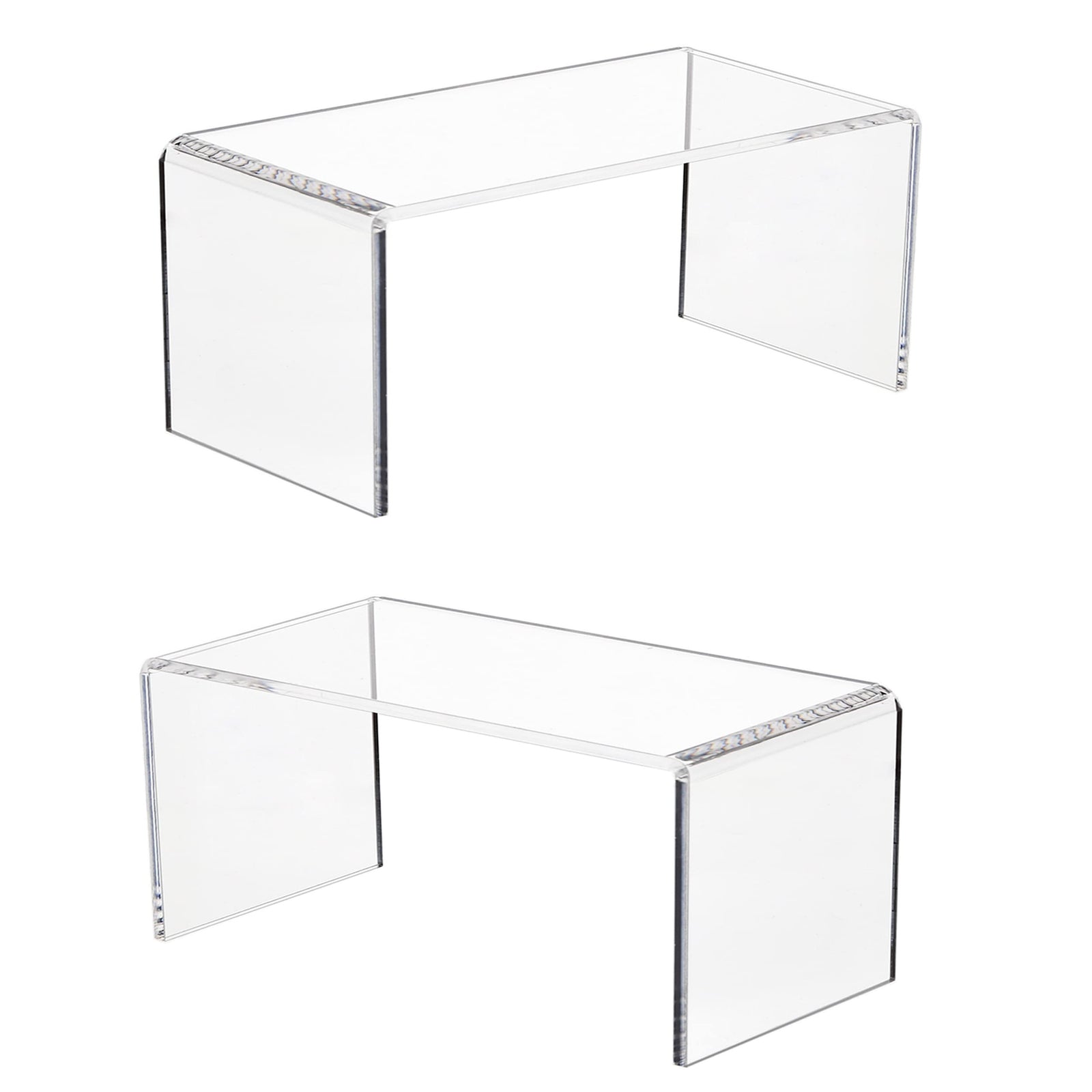 Clear Acrylic Display Risers, 2 Pc, 8x4x4.5in – Yosham