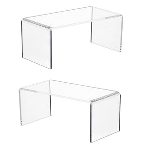 Clear Acrylic Display Risers, 2 Pc, 8x4x4.5in – Yosham