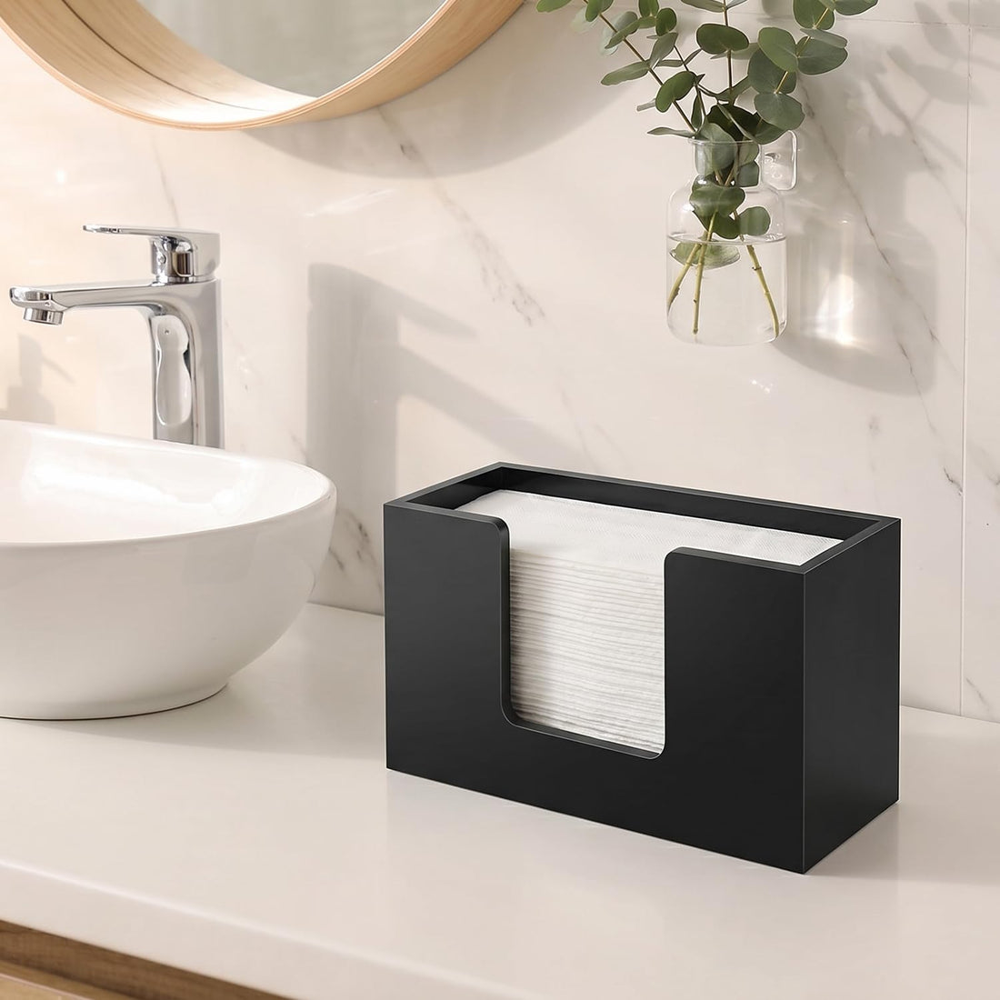 Black Wooden Countertop Paper Towel Holder – view 3