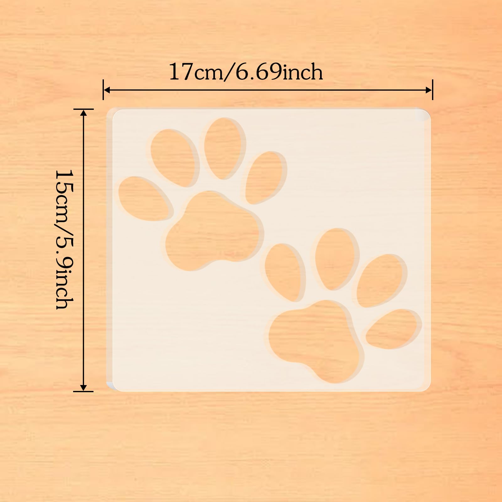 Double Paw Print Acrylic Router Template – view 2