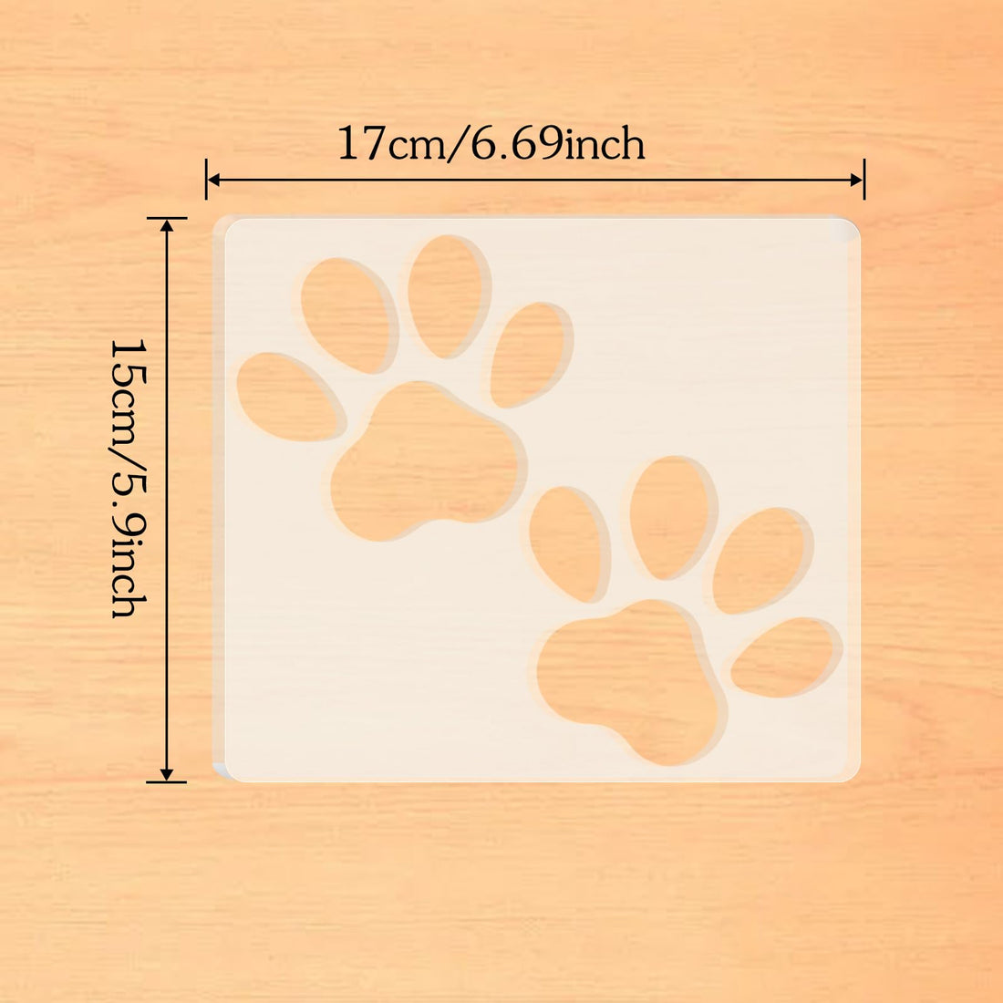 Double Paw Print Acrylic Router Template – view 2