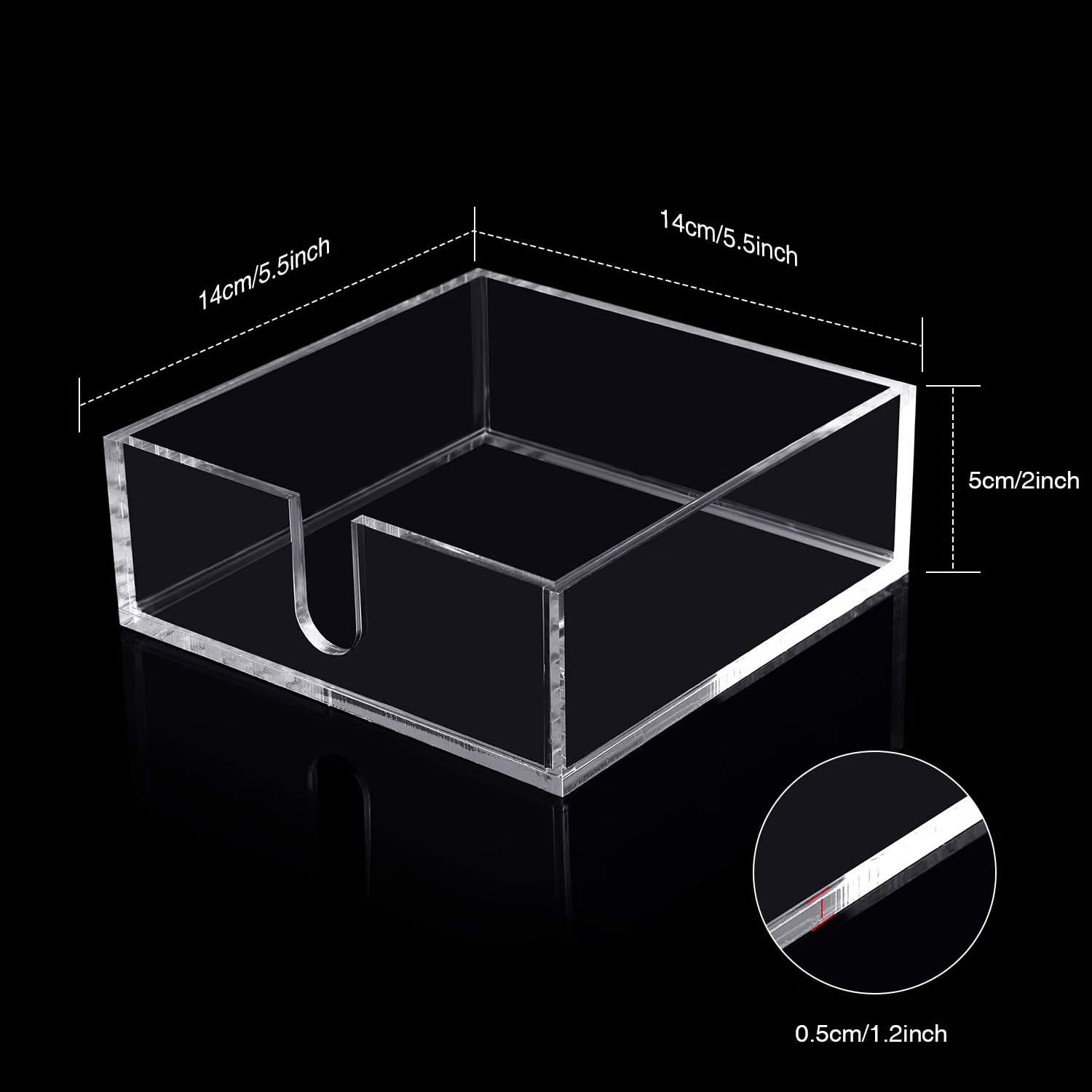 Duveesha 2 Pieces Acrylic Cocktail Napkin Holder, 5.5 x 5.5 Inch