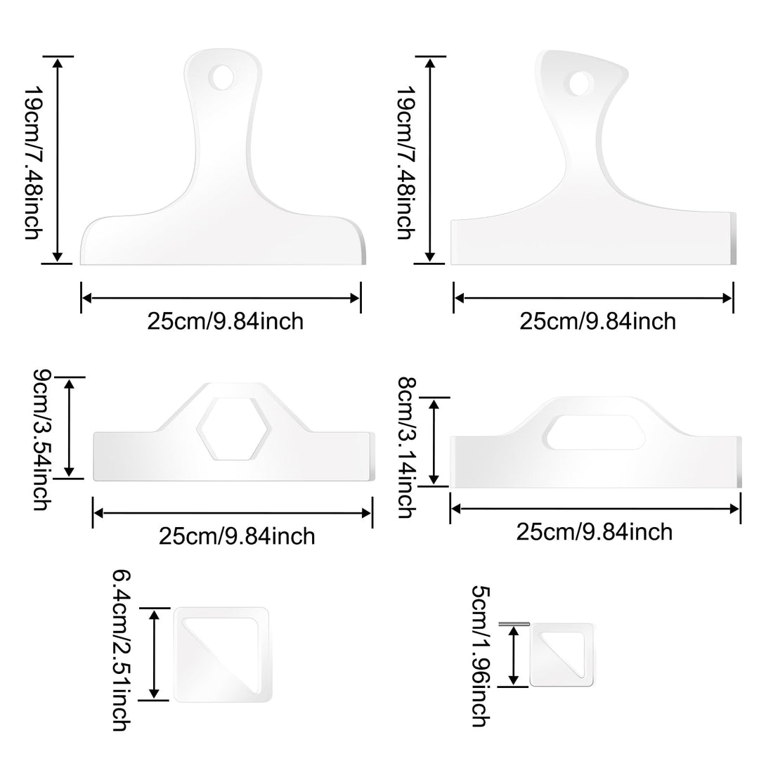 Acrylic Charcuterie Handle Templates, 6-Pc Style 1 – view 2