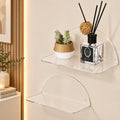 Clear Acrylic Half-Moon Floating Wall Shelves, Pack of 2 — Large – view 2