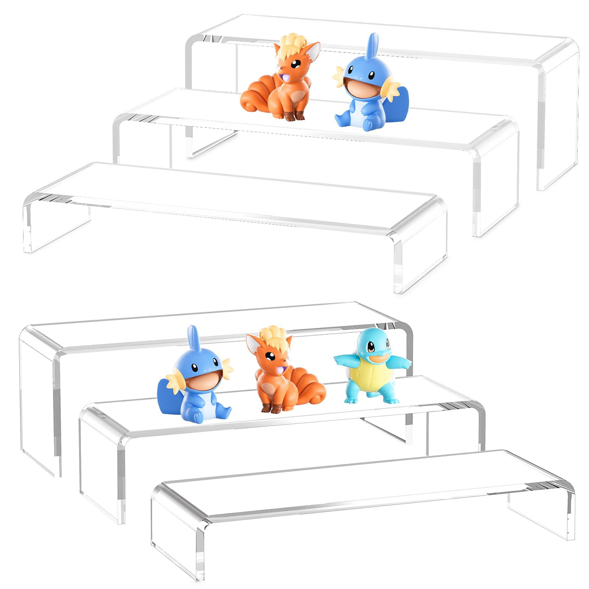 Clear Rectangular Acrylic Display Risers, 6 Pcs – Yosham