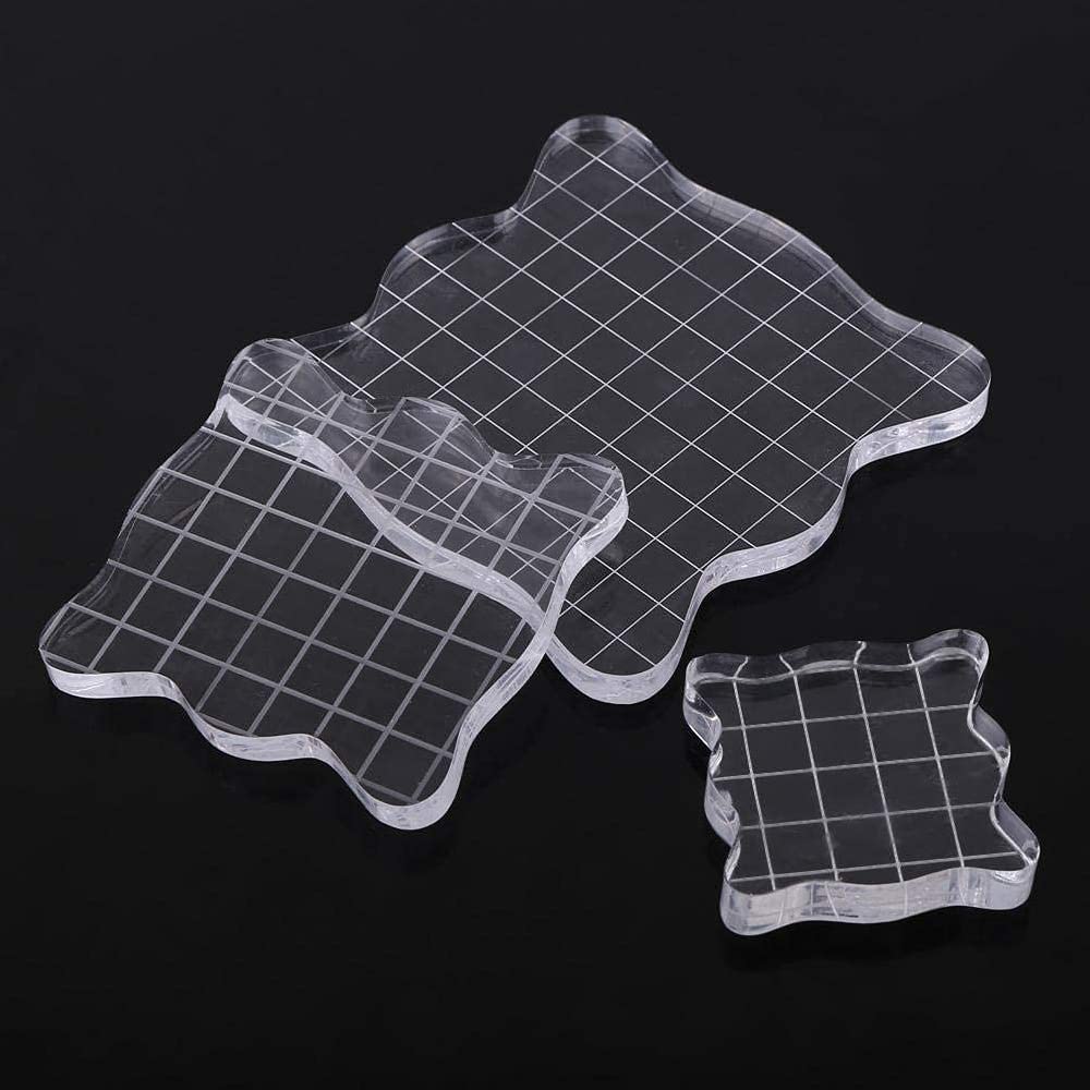 Clear Acrylic Stamp Blocks with Grid, 3-Piece Set – view 10