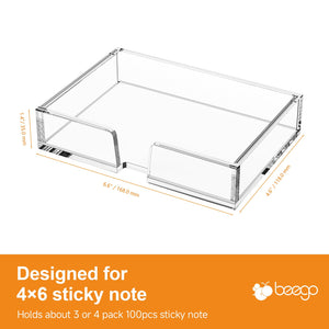 Crystal Clear Acrylic Sticky Note Holder, 4x6 – Yosham