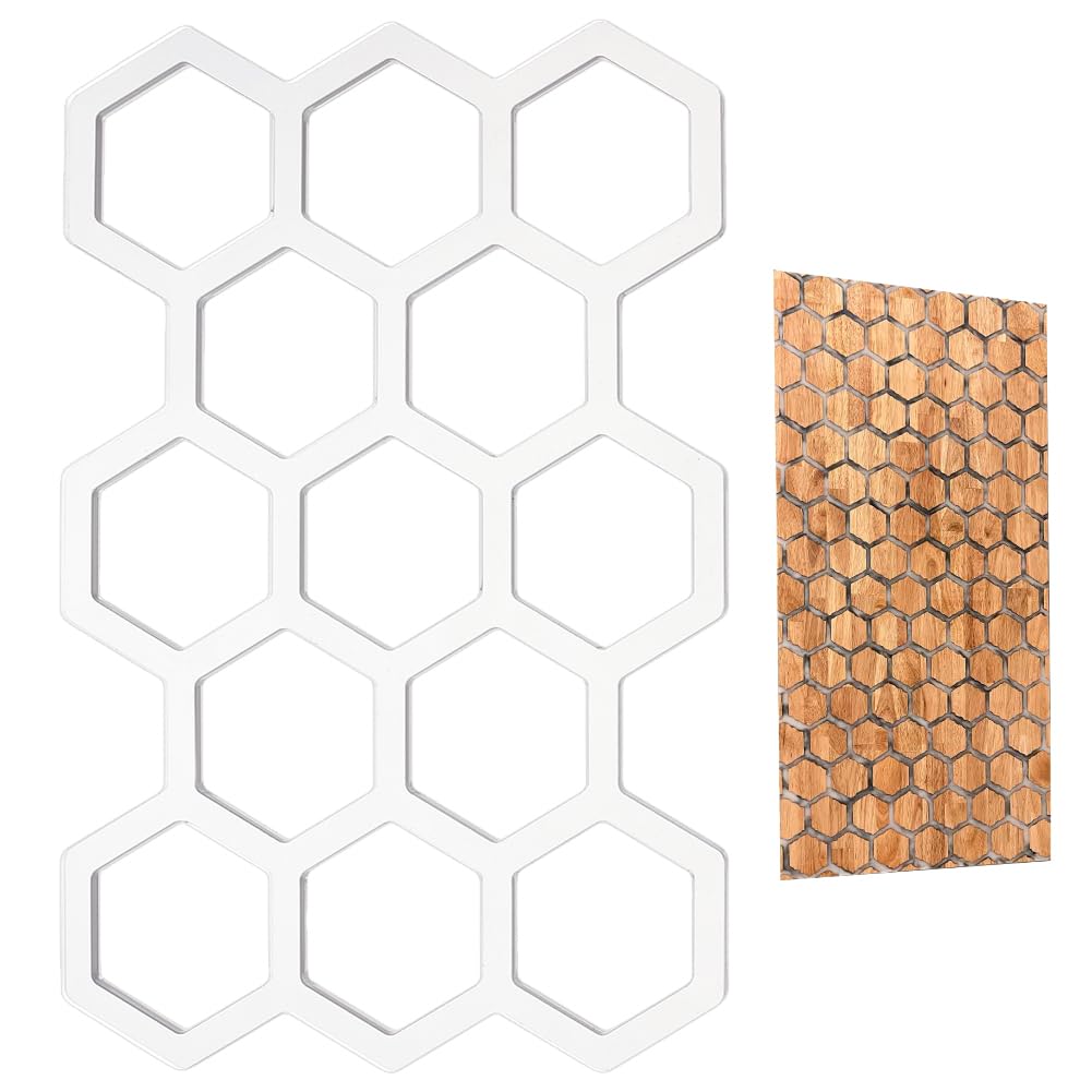 Acrylic Honeycomb Stencil Template, 11.7" x 7.8"