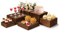 Rustic Wood Nesting Buffet Riser Stands, Set of 6